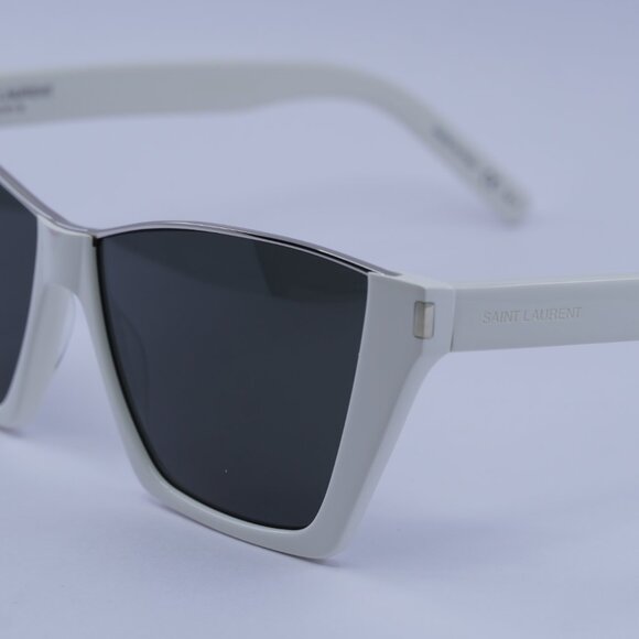 Saint Laurent SL369 KATE 003 Sunglasses Ivory Cat Eye Frame, Grey Lenses - Picture 2 of 11